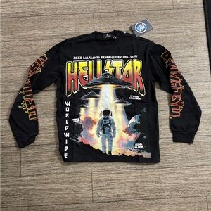 Hellstar Black Graphic men Long Sleeve Shirt